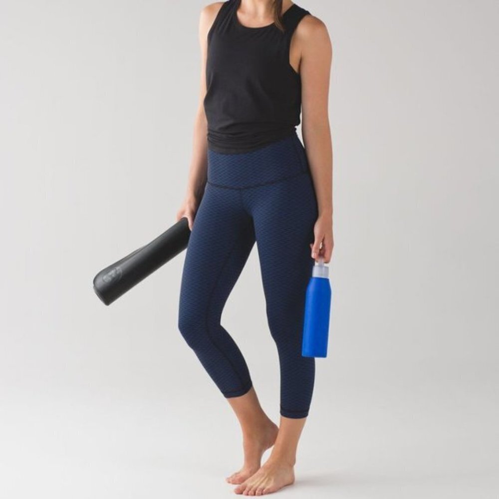 Lululemon Wunder Under Crop Yoga Legging Tights High Rise Waist Womens Size 4 - Picture 2 of 7